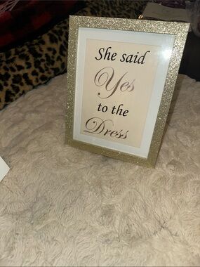 Glitter Gold Photo Frame - She Said Yes to the Dress